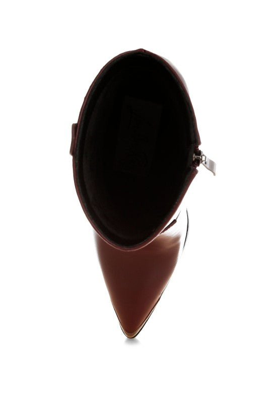 Hatter Pointed Toe Faux Leather Boots - Tigbul's Variety Fashion Shop