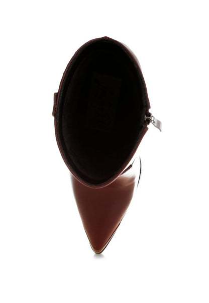 Hatter Pointed Toe Faux Leather Boots - Tigbul's Variety Fashion Shop