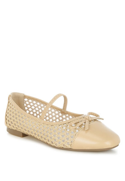 Omela Woven Bow Detail Ballerinas - Tigbul's Variety Fashion Shop