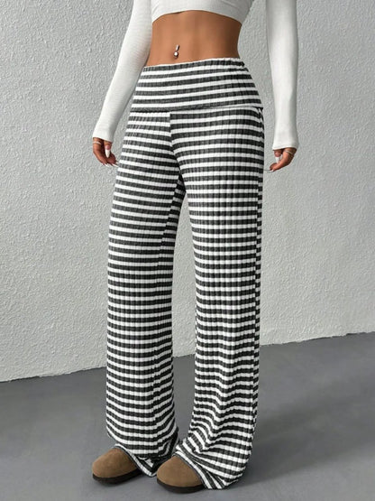Striped Wide Leg Pants - Tigbul's Variety Fashion Shop