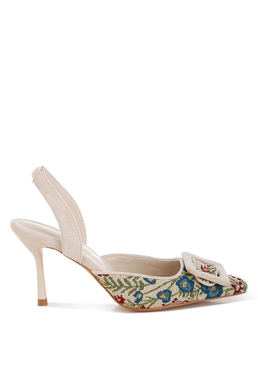 Miraya Embroidered Buckle Detail Stiletto Heels | Tigbuls Variety