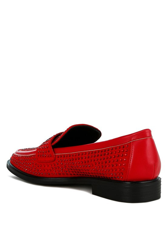 Hobbs Rhinestones Embellished Loafers - Tigbul's Variety Fashion Shop