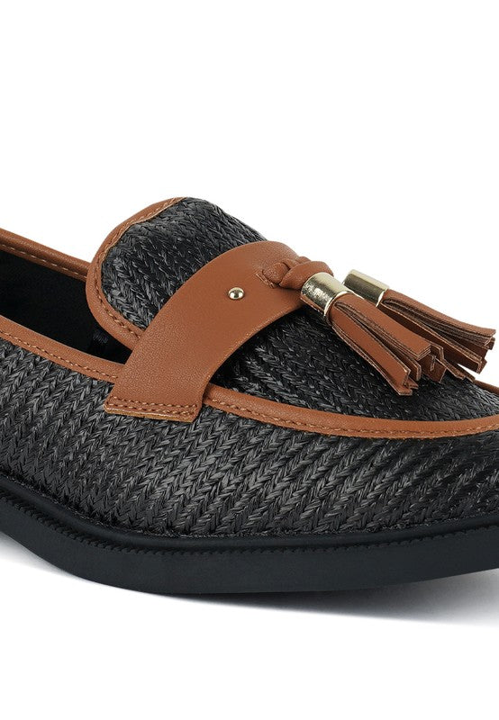 Foxford Tassle Detail Raffia Loafers - Tigbuls Variety Fashion