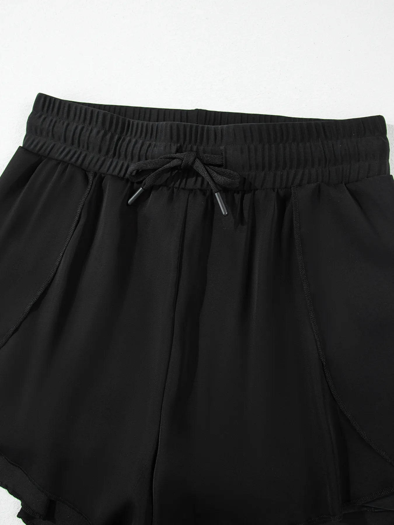 High Waisted Drawstring Swim Shorts - Tigbul's Variety Fashion Shop