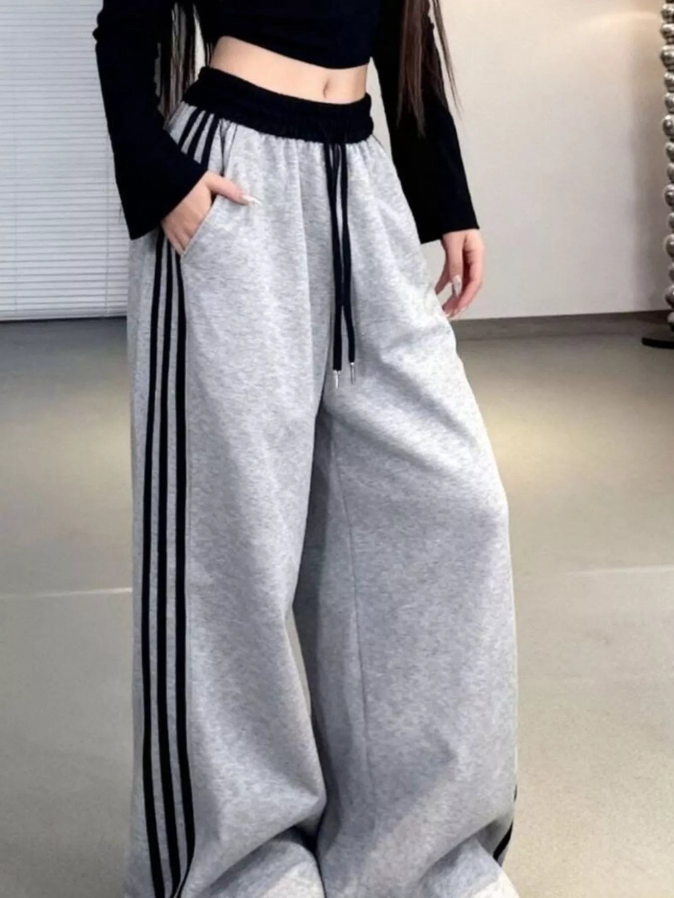 Casual Loose Fit Striped Pants - Tigbul's Variety Fashion Shop