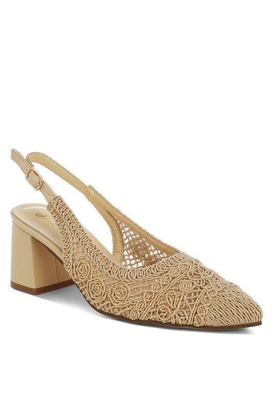 Tolina Woven Design Slingback Sandals - Tigbul's Variety Fashion Shop