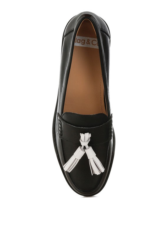 Yelena Real Leather Tassel Loafers - Tigbul's Variety Fashion Shop