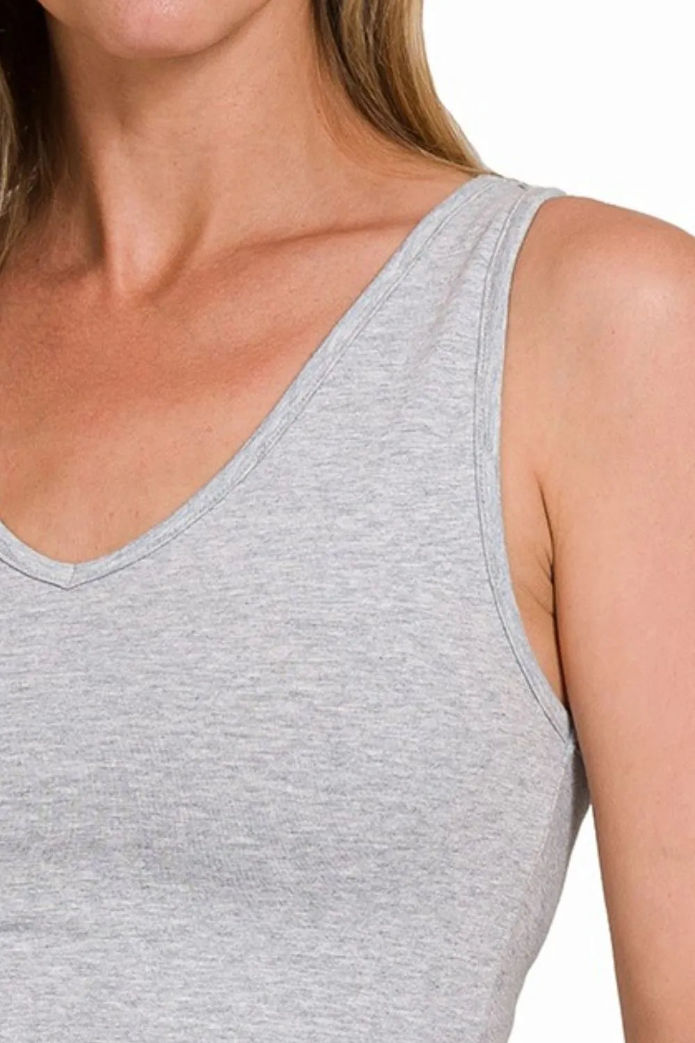 Zenana Cotton V-neck Cropped Cami Top - Tigbul's Variety Fashion Shop