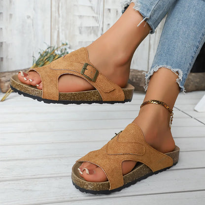 Open Toe Cutout Sandals - Tigbul's Variety Fashion Shop
