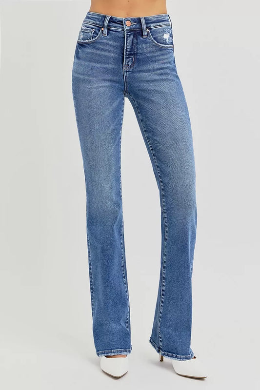 RISEN Full Size Tummy Control High Rise Straight Jeans Plus Size - Tigbul's Variety Fashion Shop