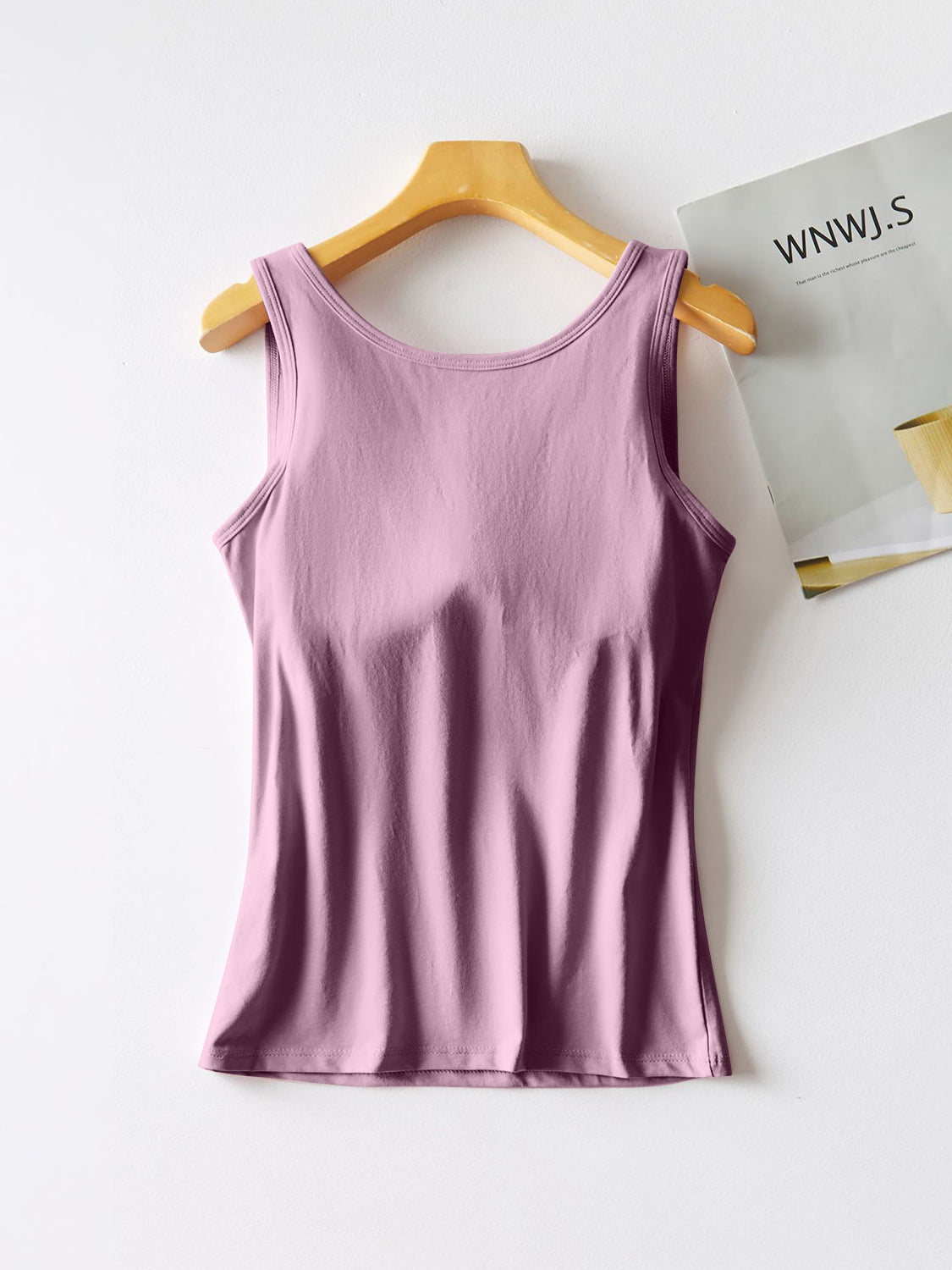 Round Neck Tank with Bra - Tigbul's Variety Fashion Shop