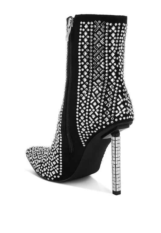 Gem Blaze Rhinestones Stiletto Boots - Tigbul's Variety Fashion Shop