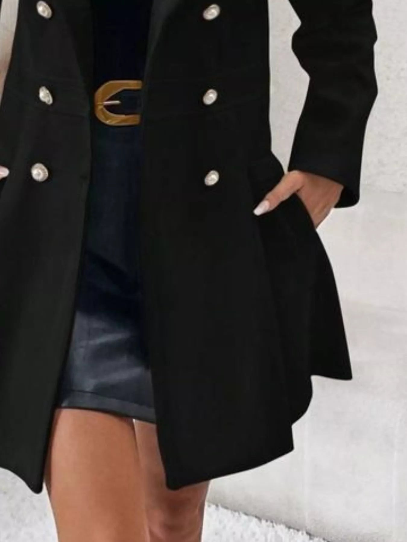 Double-Breasted Wool Blend Coat - Tigbul's Variety Fashion Shop