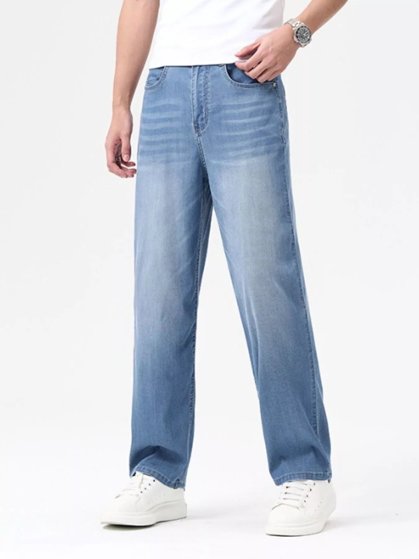 Men's Wash Wide Leg Jeans - Tigbul's Variety Fashion Shop