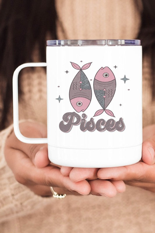 Pisces Astrological Sign Coffee Travel Cup - Tigbul's Variety Fashion Shop