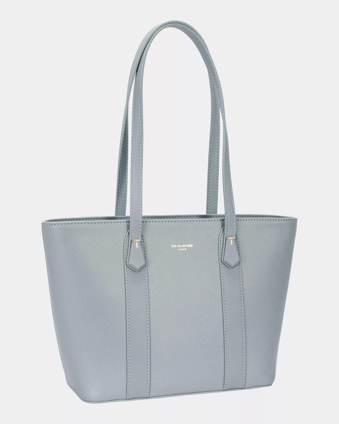 David Jones Leather Tote Bag with Gold Hardware - Tigbul's Variety Fashion Shop