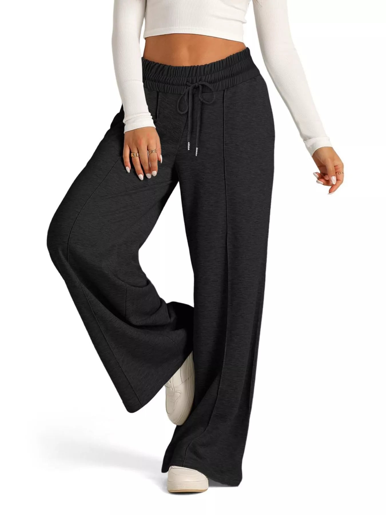 Wide Leg Drawstring Pants - Tigbul's Variety Fashion Shop