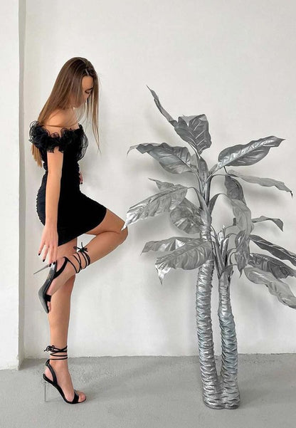 SHEENY CLEAR STILETTO LACE UP SANDAL - Tigbul's Variety Fashion Shop