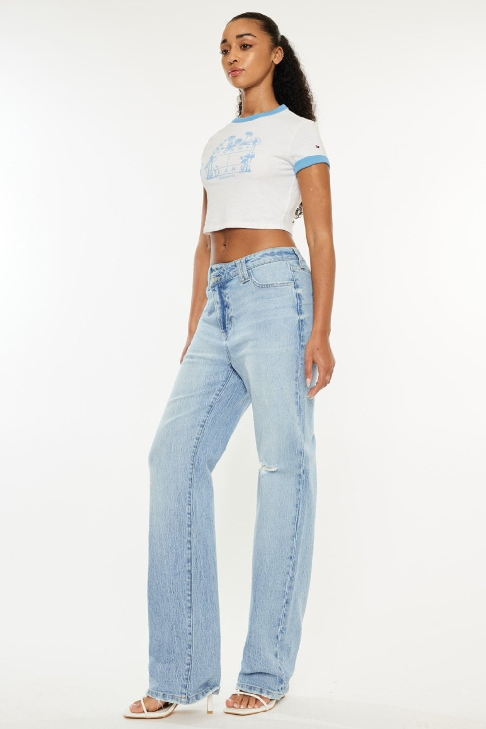 Kancan Distressed High Waist Straight Jeans - Tigbul's Variety Fashion Shop