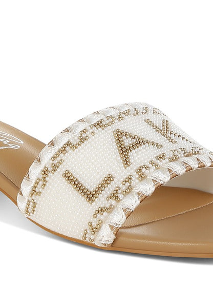 Vacay Babe Lake Como Beaded Slip-On Heels - Tigbul's Variety Fashion Shop