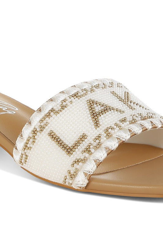 Vacay Babe Lake Como Beaded Slip-On Heels - Tigbul's Variety Fashion Shop