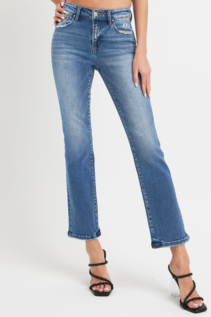 RISEN Full Size Mid Rise Ankle Straight Jeans with Pockets - Tigbul's Variety Fashion Shop