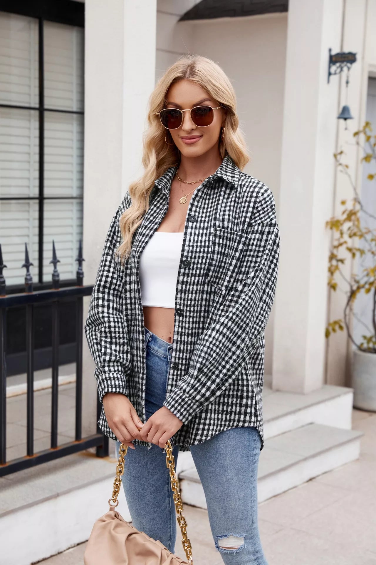 Casual Plaid Long Sleeve Shirt - Tigbul's Variety Fashion Shop