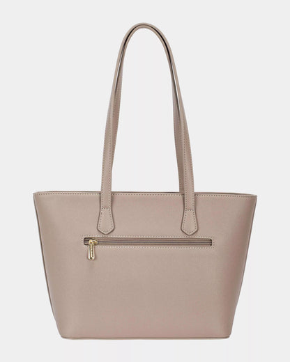 David Jones Leather Tote Bag with Gold Hardware - Tigbul's Variety Fashion Shop