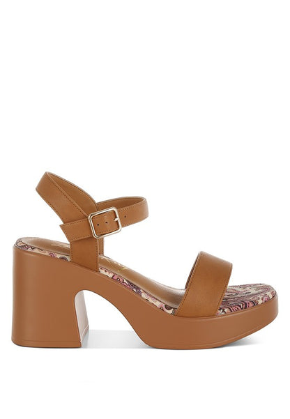 Kolata Faux Leather Pin Buckle Platform Heels - Tigbul's Variety Fashion Shop