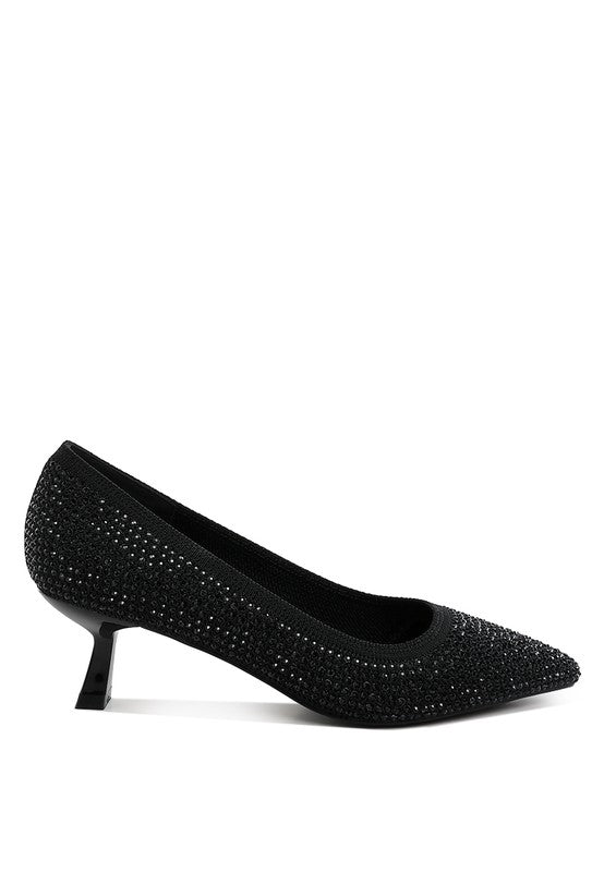 Vimto Breathable Flyknit Rhinestone Pumps - Tigbul's Variety Fashion Shop