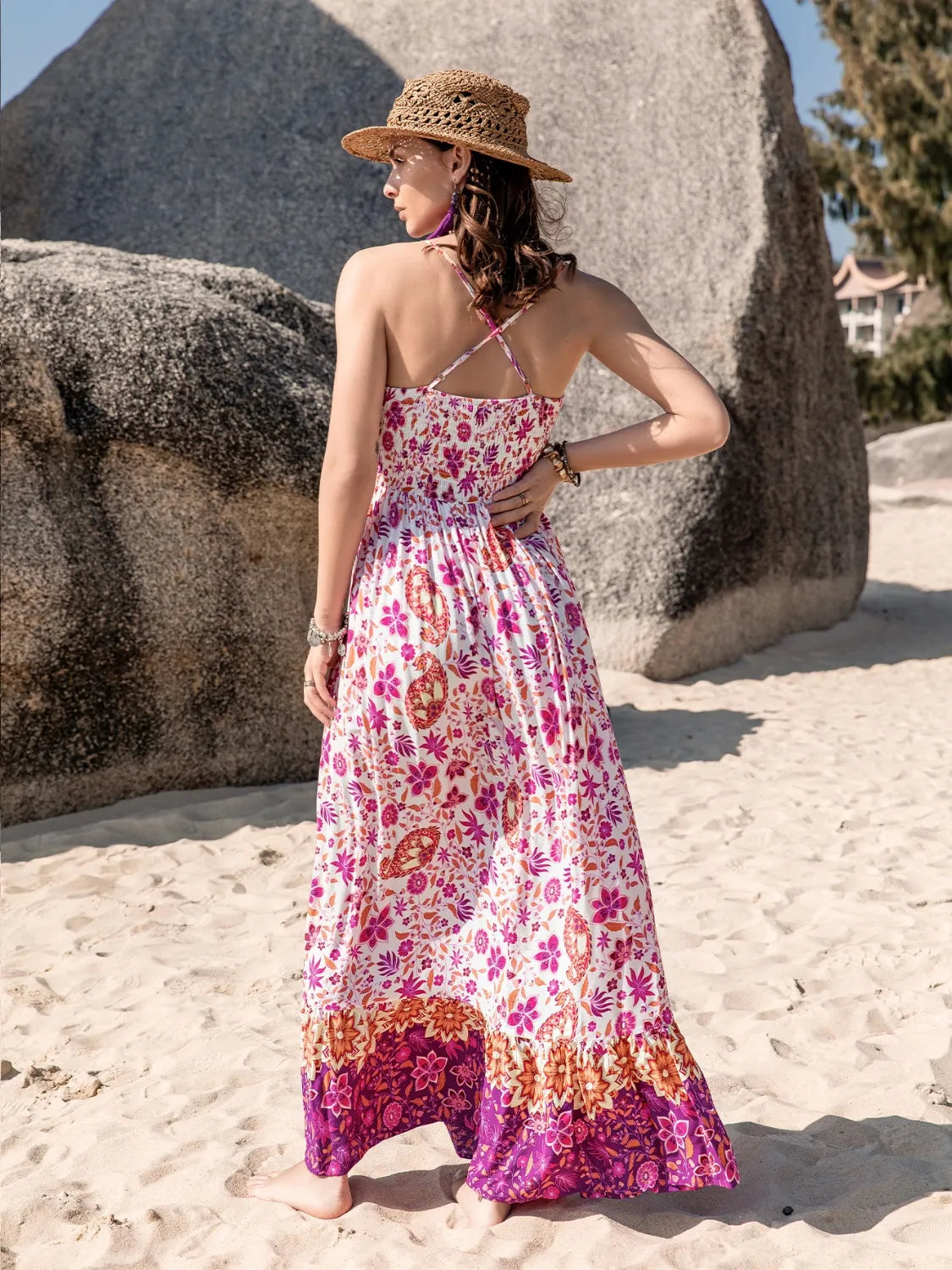 Printed Scoop Neck Cami Dress - Tigbul's Variety Fashion Shop