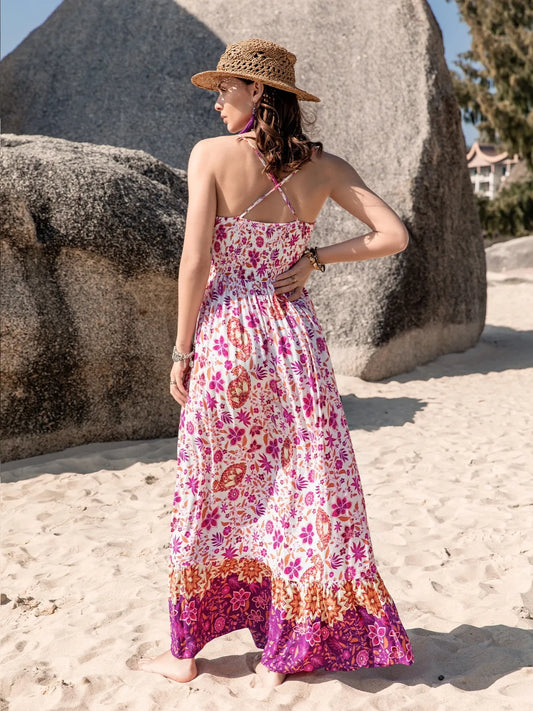 Printed Scoop Neck Cami Dress - Tigbul's Variety Fashion Shop