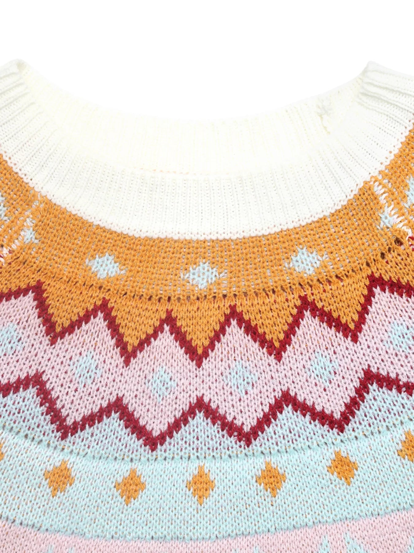 Contrast Round Neck Long Sleeve Sweater - Tigbul's Variety Fashion Shop