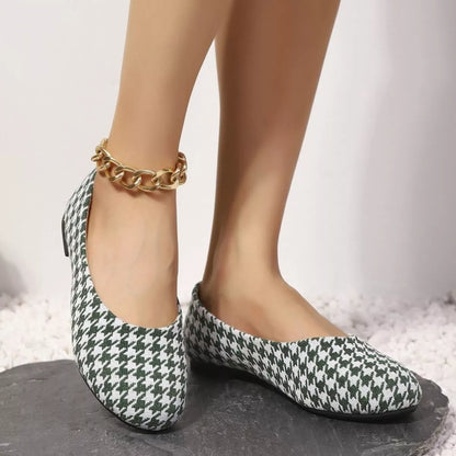 Houndstooth Pattern Slip-Ons - Tigbul's Variety Fashion Shop