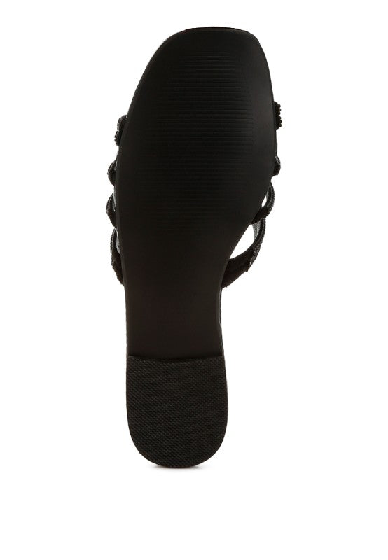 Dindy Rhinestone Cut Out Flats - Tigbul's Variety Fashion Shop