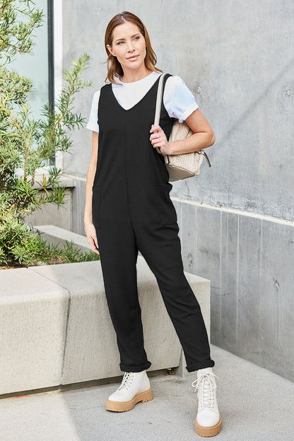 Sleeveless Straight Jumpsuit Sizes Small to 3XL - Tigbul's Variety Fashion Shop