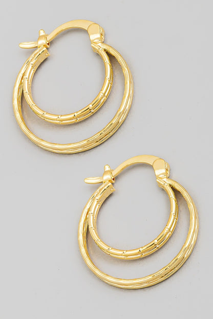 Fame Pincatch Double Circle Hoop Earrings - Tigbul's Variety Fashion Shop