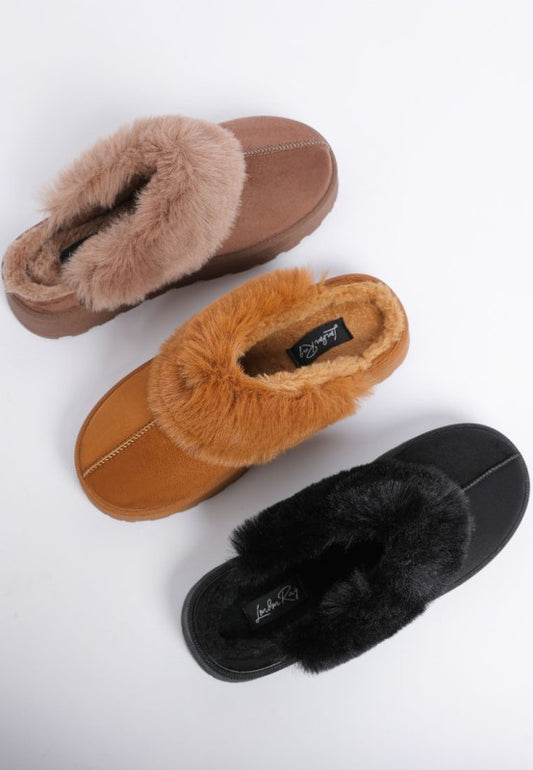 Portho Faux Fur Slip Ons - Tigbul's Variety Fashion Shop