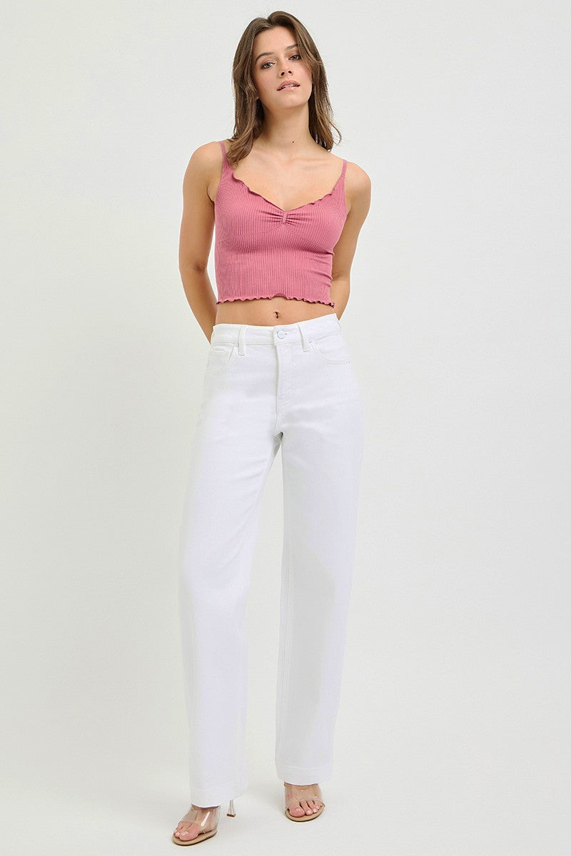 RISEN Full Size High Rise Wide Baggy Pants Plus Size - Tigbul's Variety Fashion Shop