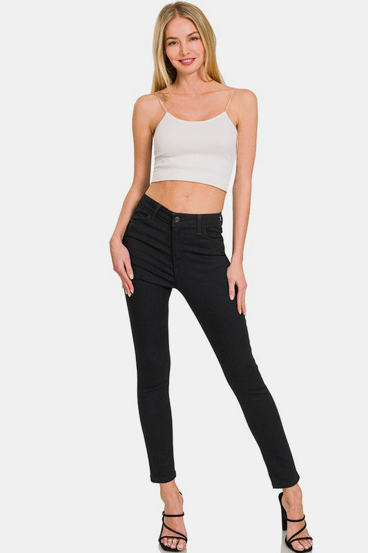 Black High Rise Skinny Jeans with Pockets - Tigbul's Variety Fashion Shop