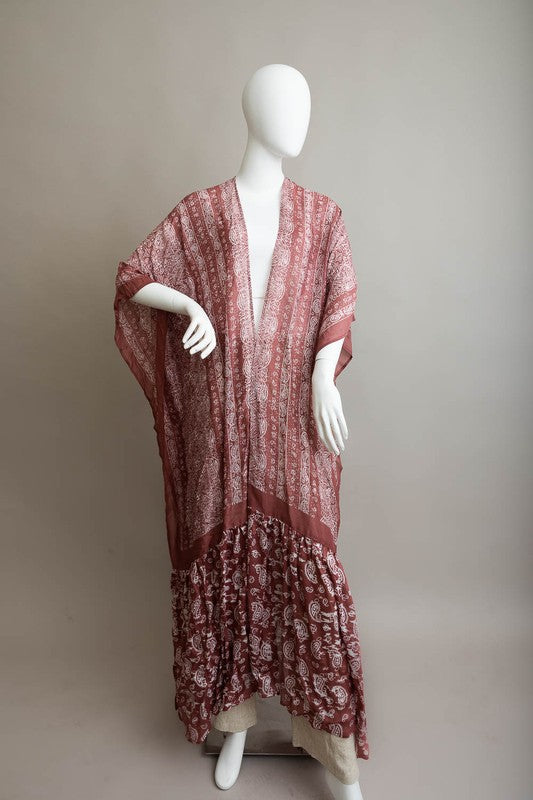 Paisley Tapestry Free Flow Kimono - Tigbul's Variety Fashion Shop