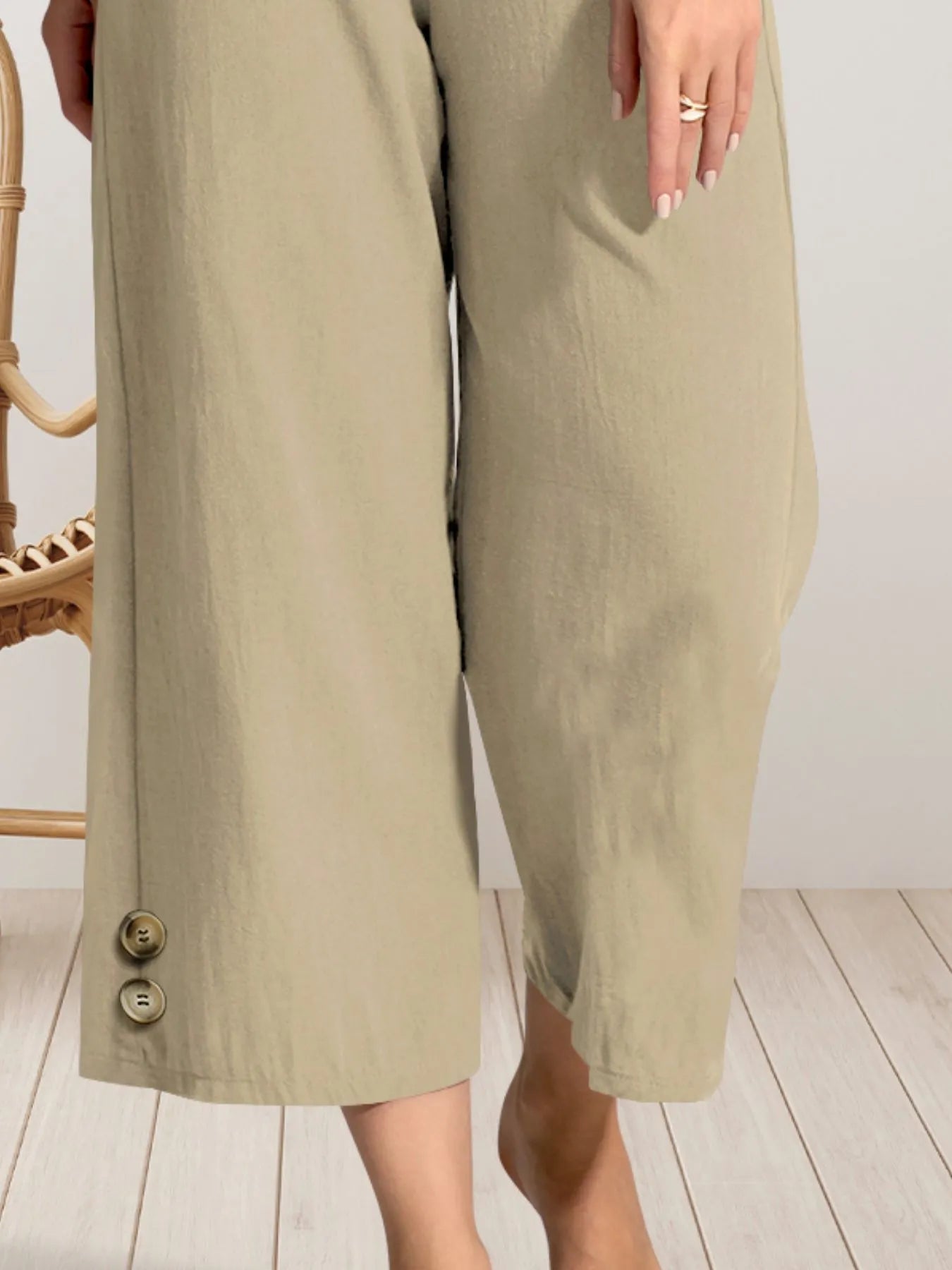 Wide Leg Cropped Pants - Tigbul's Variety Fashion Shop