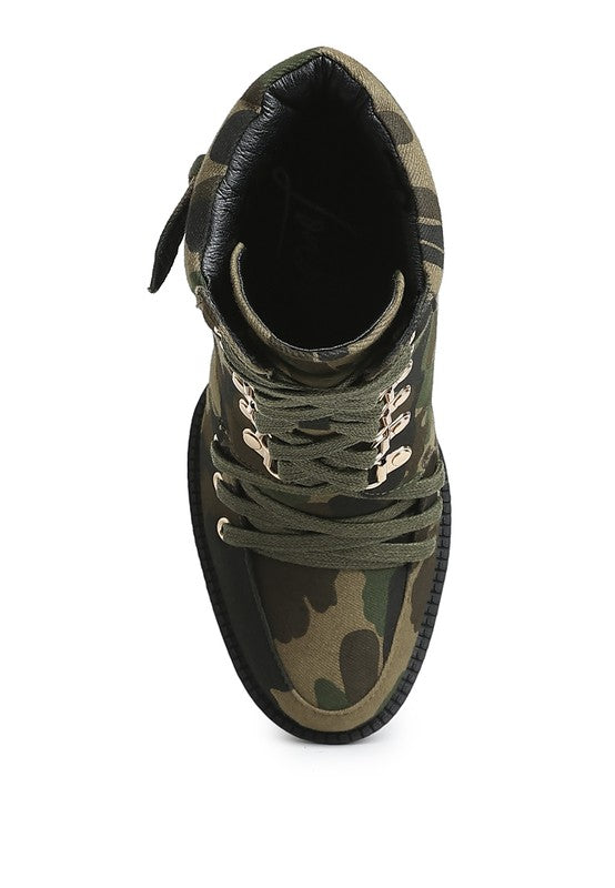 Palmetto Camouflage Ankle Boots - Tigbul's Variety Fashion Shop