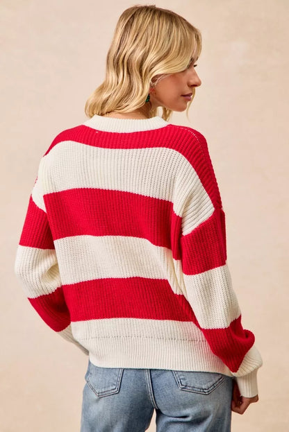 BiBi Christmas Merry Lettering Sweater - Tigbul's Variety Fashion Shop