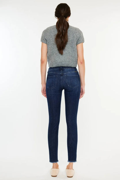 Kancan High-Rise Slim Fit Raw Hem Ankle Jeans - Tigbul's Variety Fashion Shop