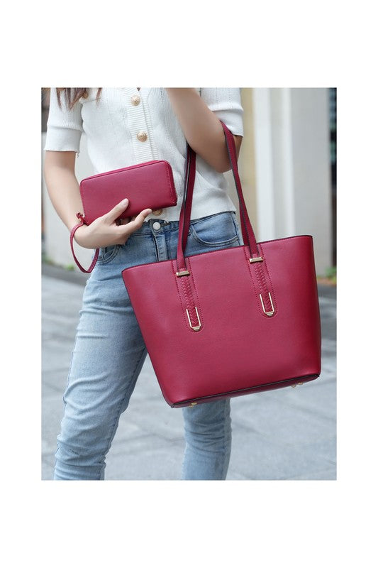 MKF Collection Mina Tote and Wristlet Wallet Mia k - Tigbul's Variety Fashion Shop