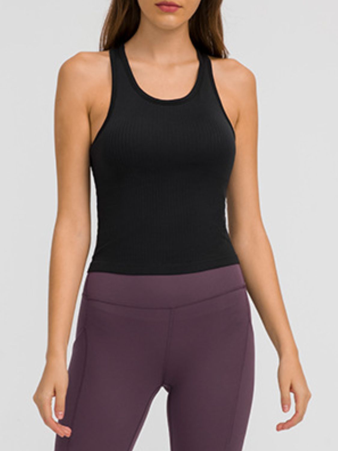 Round Neck Racerback Active Tank - Tigbul's Variety Fashion Shop