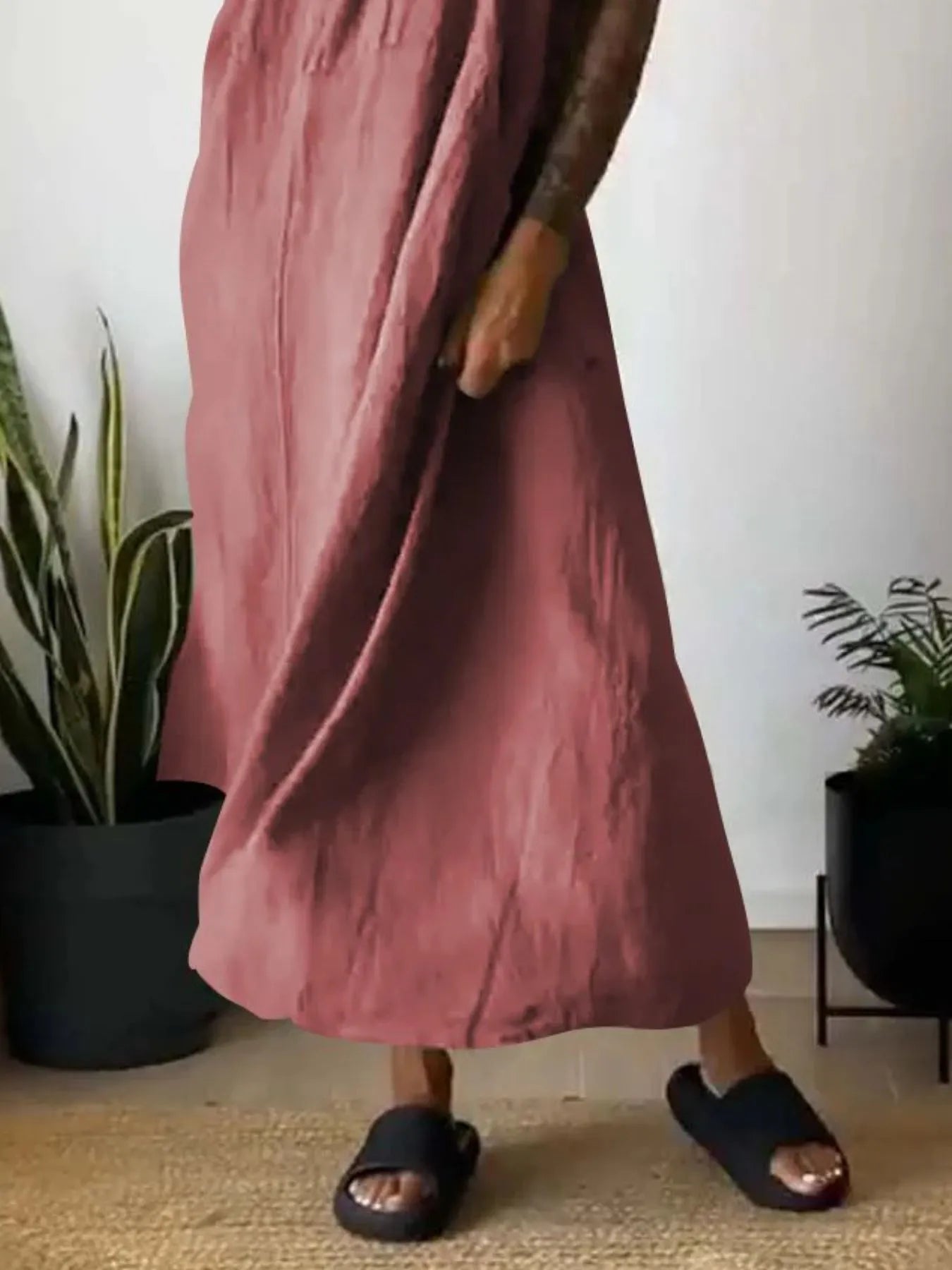 Ruched Cami Maxi Dress with Pockets Size Small - 5XL Plus - Tigbul's Variety Fashion Shop