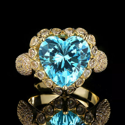 18K Gold-Plated Heart-Shaped Ring - Tigbul's Variety Fashion Shop