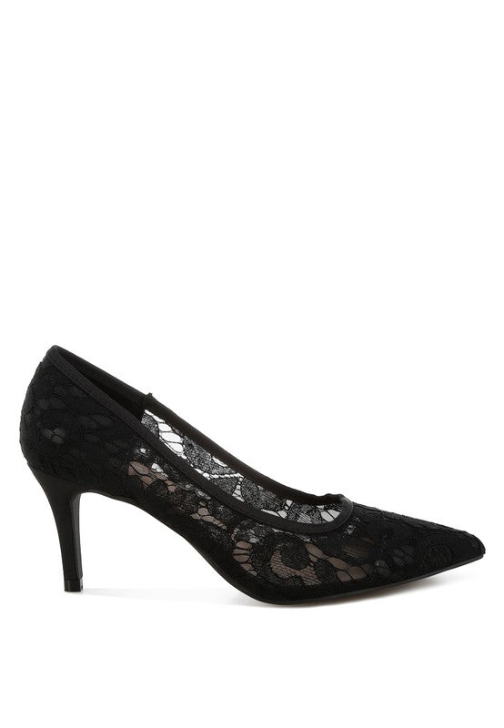 Masega Stiletto Heel Lace Pumps - Tigbul's Variety Fashion Shop